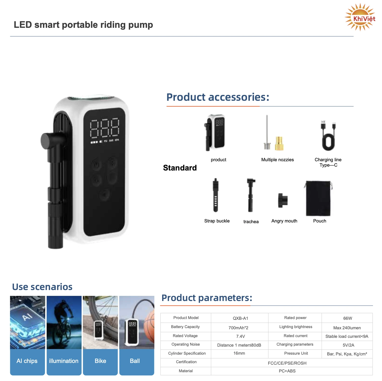 LED Smart Portable Riding Pump